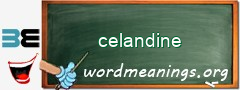 WordMeaning blackboard for celandine